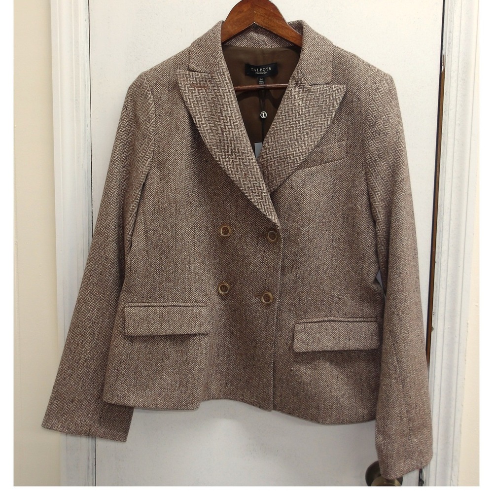 Talbots Women's Tan Double-Breasted Blazer
